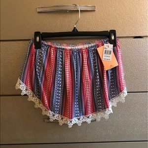 NWT Strapless Crop Top (red white blue)